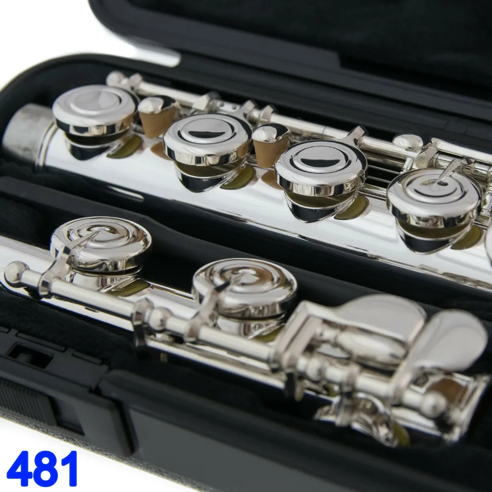 

Japan Professional Flute 481 Silver Plated Flute Instrument Intermediate Student Flutes Model 481 16 Holes Closed Hole E Key