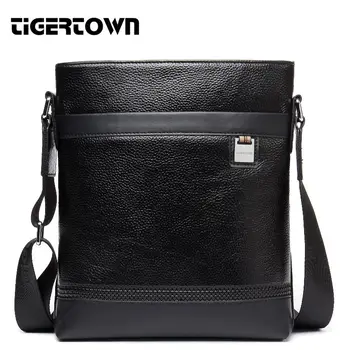 

TIGERTOWN Men's Top Genuine Real Leather Cow Handbag Cowhide Messenger Shoulder Bag Briefcase Soft Purse