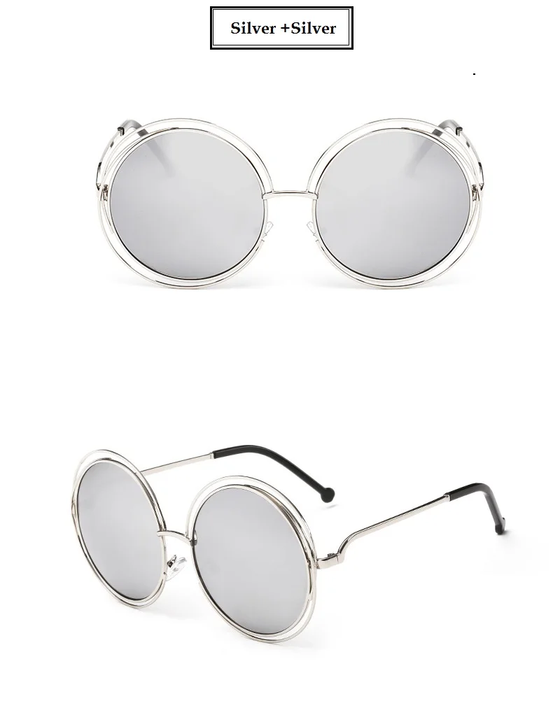 Винтажные Солнцезащитные очки больших размеров, женские роскошные Брендовые очки с большой металлической оправой, женские круглые солнцезащитные очки, стильные ретро очки