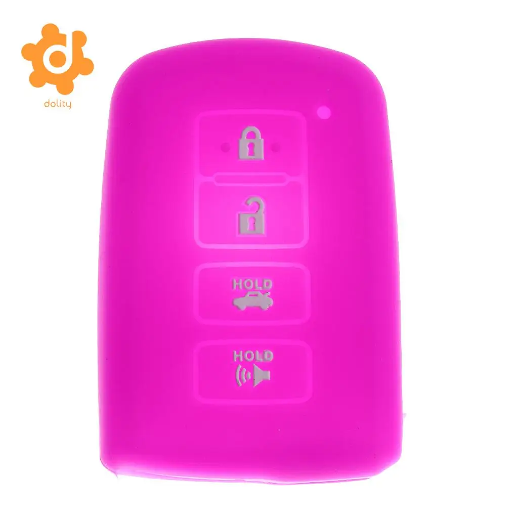 2pcs Silicone Car Key Shell Case Cover for Toyota Avalon RAV-4 Purple+Yellow