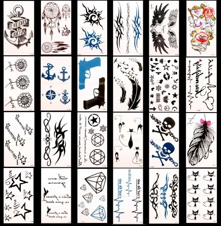 Fashion Cheap New 25 Designs Choice Waterproof TemporaryTattoos Body
