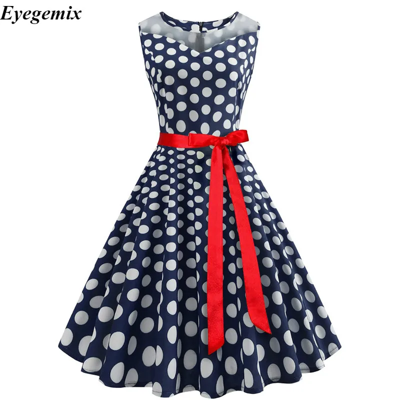 ShejoinSheenjoy 2018 Fashion Elegant Hepburn Dress Women Summer Retro Dress V-Neck Bow Sexy Dress Party Elegant Dresses (4)