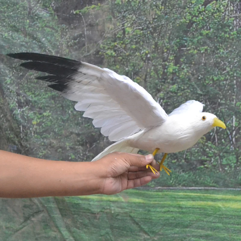 new simulation wings Seagull toy foam&feather black wings bird model about 60x32cm jonathan livingston seagull