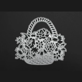 

YLCD468 Flower Basket Metal Cutting Dies For Scrapbooking Stencils DIY Album Cards Decoration Embossing Folder Die Cutter Mold