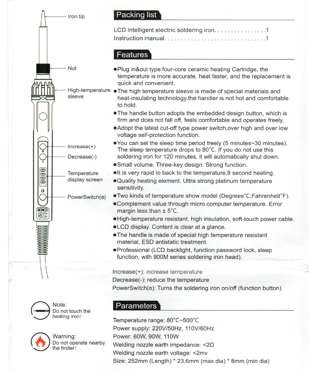 CXG-D60W Электрический Утюг светодиодный источник света четыре ядра керамический нагревательный ядро высокоточный термостат мобильный