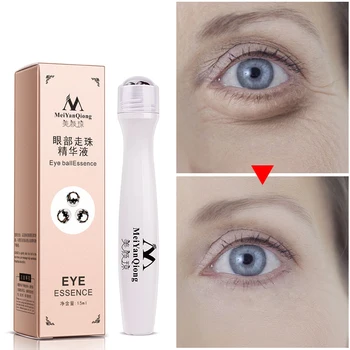 

Eye Cream Dark Circles Remove Anti Wrinkles Against Puffiness Eye Care Anti-Aging Face Serum with Roller Massager for Women