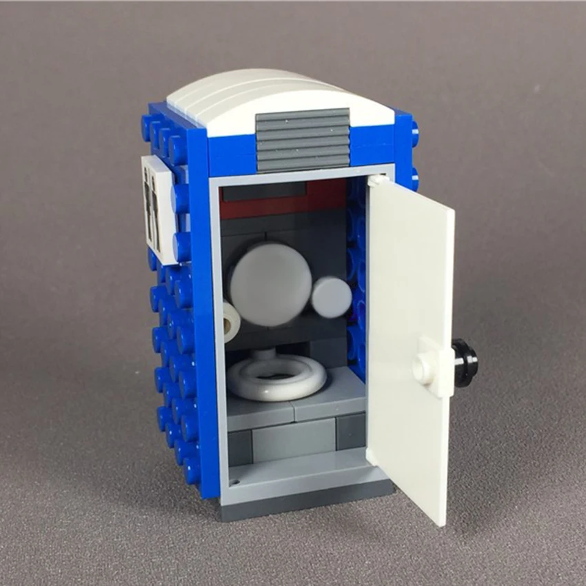 Single Toilet Bathroom WC Building Blocks City Public Toilet Briks Compatible with Legoingly MOC Figure Accessories Kids Toys  (3)