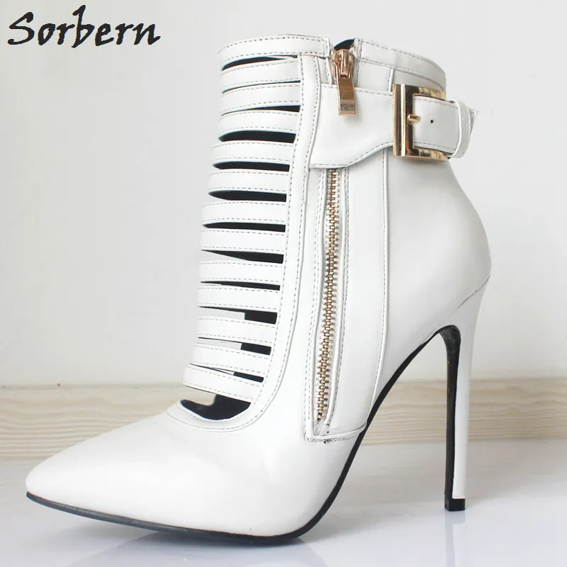 

Sorbern Sexy Spring Ankle Boots For Women High Heels Booties Custom Colors Pointed Toe Side Zippers 2018 New Botte Femme