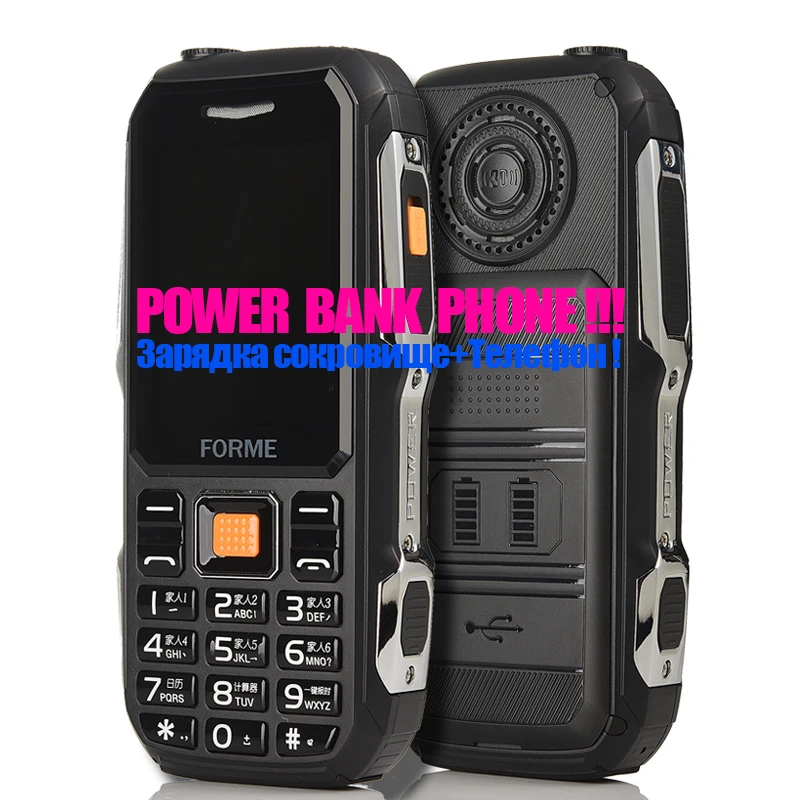 

Power Bank Mobile Phone!FORME D111 Dustproof Shockproof live proof Cell Phones Better than stone v3 v3s no.1 a9 for smart phone