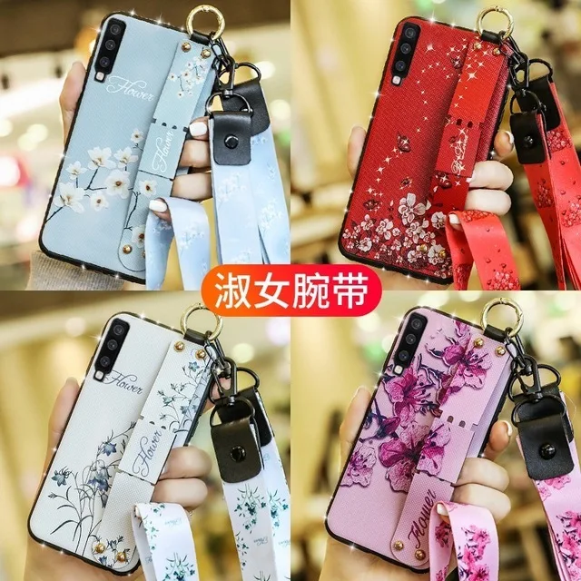 

Wrist Band Case for Iphone X XS XR XsMax 8 7 6 6S Plus Finger Ring Diamond Soft Back Cover with Lanyard