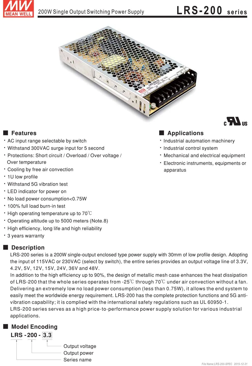 Значит LRS-200-5 выключатель питания 5V40A200W, Indoor/Outdoor полноцветный P3 ~ P10 светодиодный дисплей, светодиодный знак выключатель питания