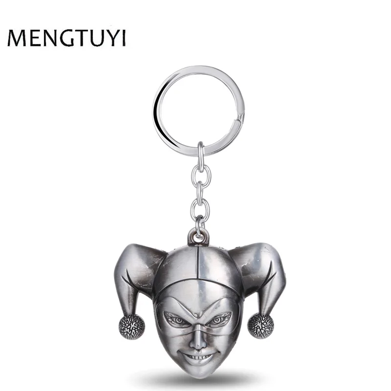

J Store Souvenir Suicide Squad Harley Quinn Joker Keychain 7x6.2cm Alloy Key Chain Ring Holder For Fans Gifts