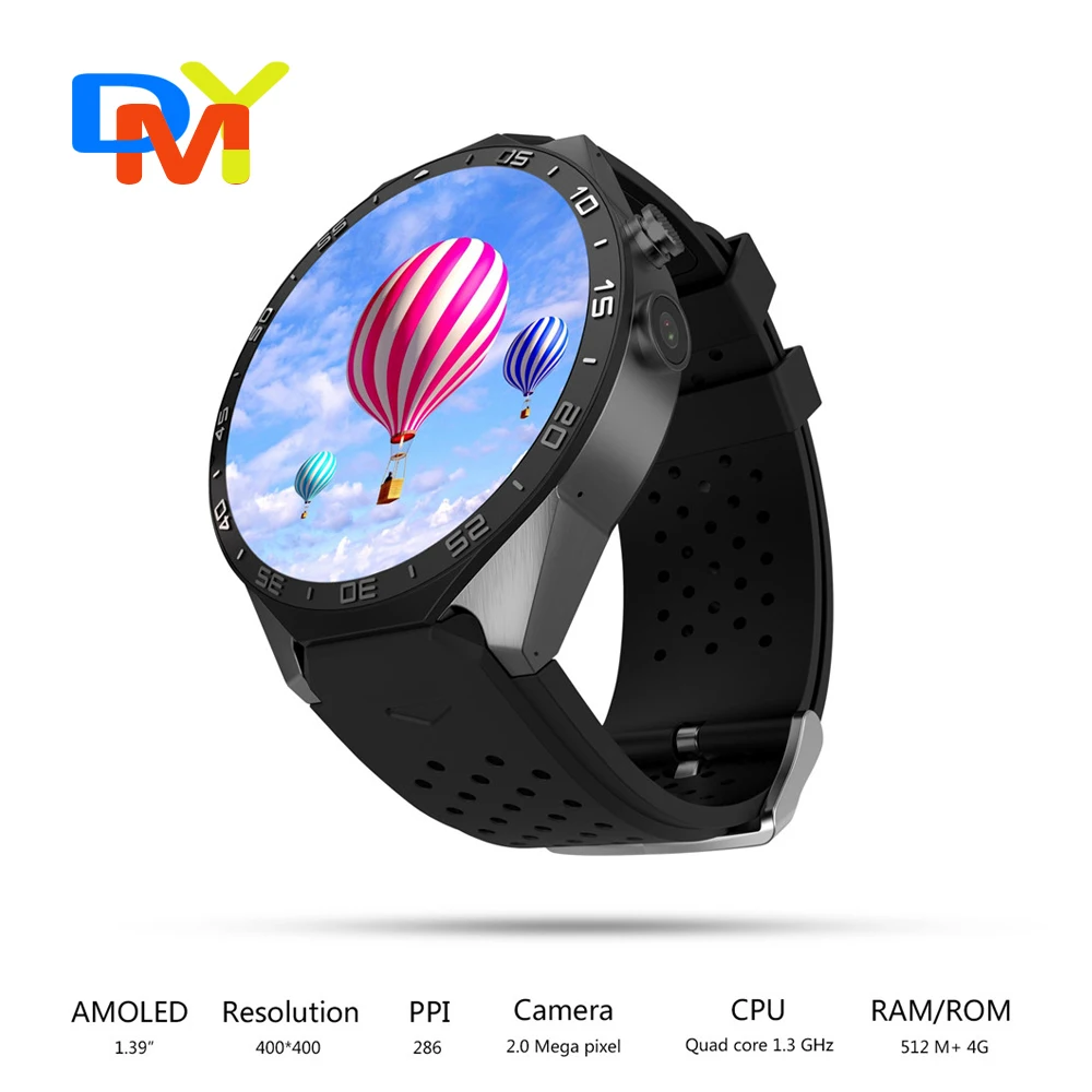

KW88 3G WIFI GPS smart watch Android 5.1 OS MTK6580 CPU 1.39 inch Screen 2.0MP camera smartwatch for apple moto huawei
