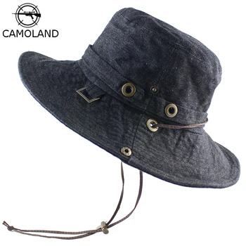

Cotton Sun Hat for Women Men Bucket Denim Spring Summer Fishing Hat Beach Long Large Wide Brim Outdoor UV Protection Foldable