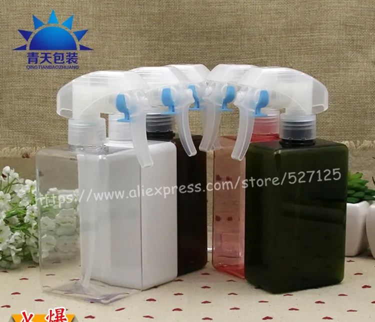 Download 300ml pretty colors square PET trigger spray bottle with ... Yellowimages Mockups