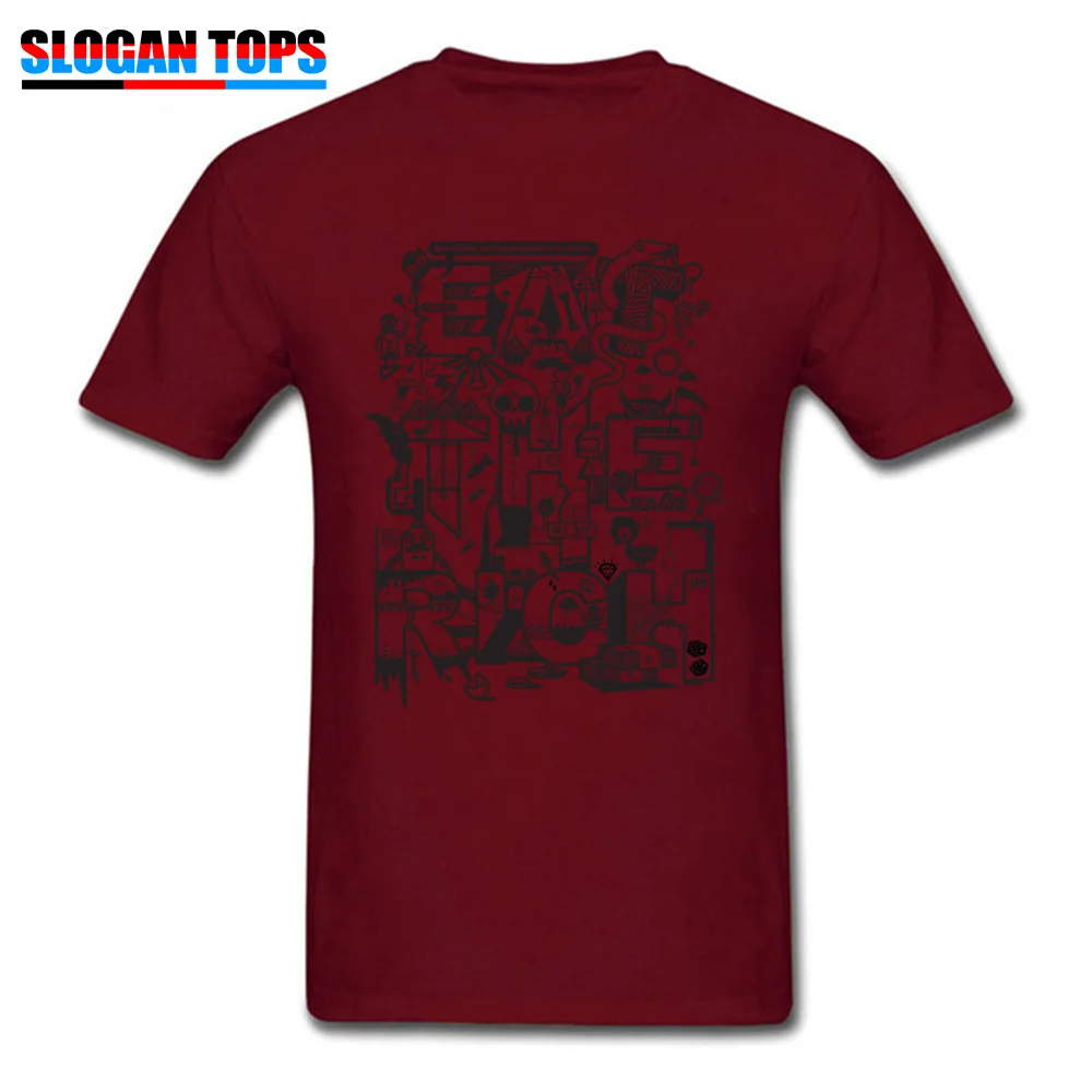 T Shirt EAT THE RICH April FOOL DAY Fashion Summer Short Sleeve Cotton Fabric O Neck Men Tshirts Summer Tee-Shirt EAT THE RICH maroon
