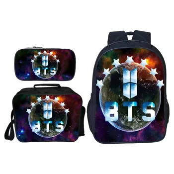 

New Arrivals 3Pcs/Set Printing Starry sky Kids Baby School Bags Boys Children Shoulder Backpacks Girls Bookbag Student Mochila