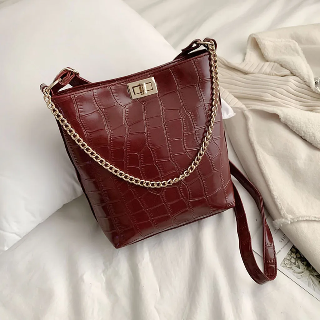 

Women Shoulder Bag Stone Pattern Versatile Messenger Fashion Bucket Bags pochette femme bolsa feminina transversal