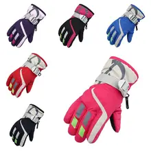 Зимние теплые детские катание на снегоходах перчатки спортивные непромокаемые ветрозащитные регулируемые лыжные ремень лыжные перчатки