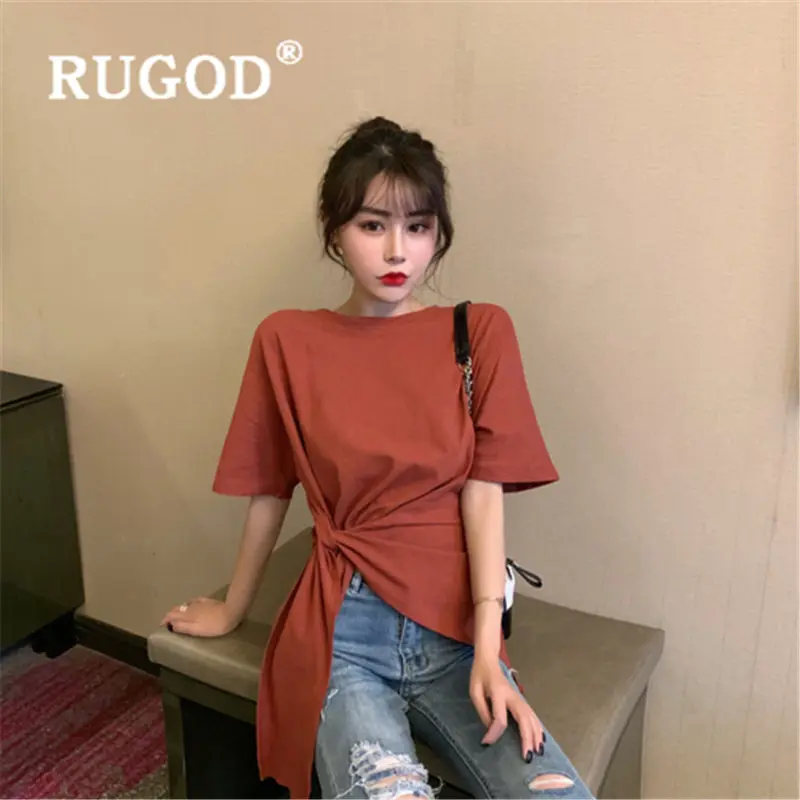 Женская Кружевная футболка RUGOD с бантом Новое поступление Повседневная