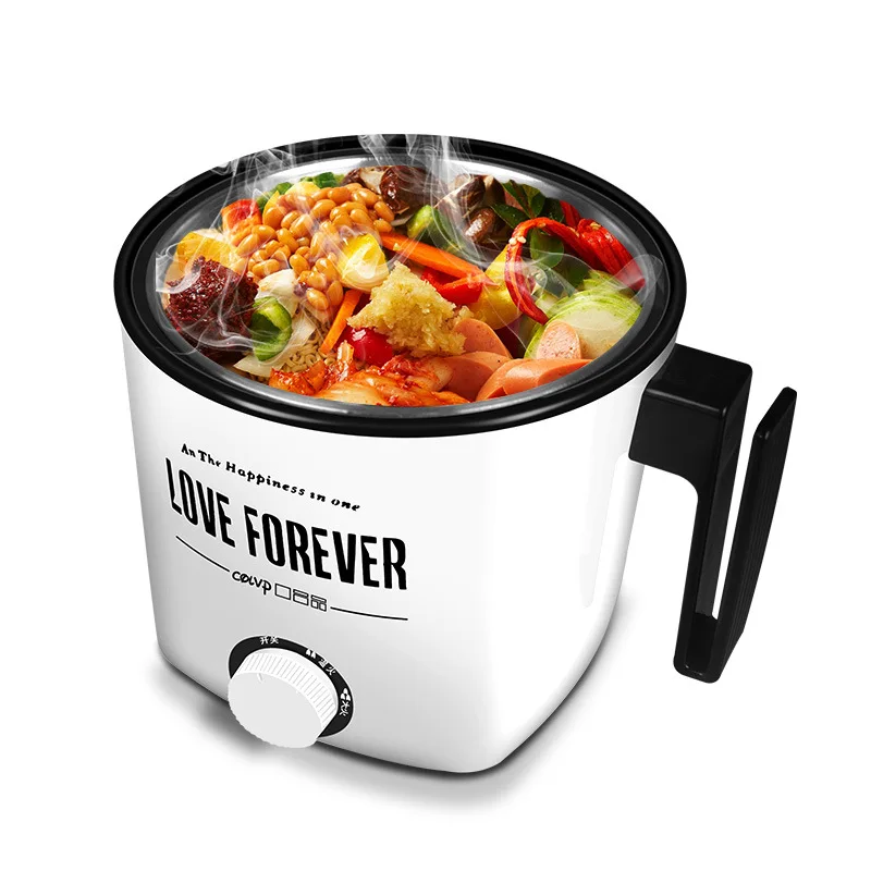 Electric Skillet Mini Electric Pot Multi Cooker Hot Pot Cooker Electric Cooker 1.8L Electric Chafing Dish for 1-4 Persons