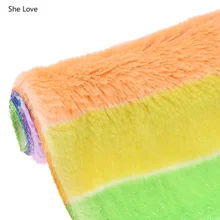 She Love 21x29 см цветная полоса имитация кроличьего меха ткань мягкая плюшевая швейная ткань для украшения дома Одежда