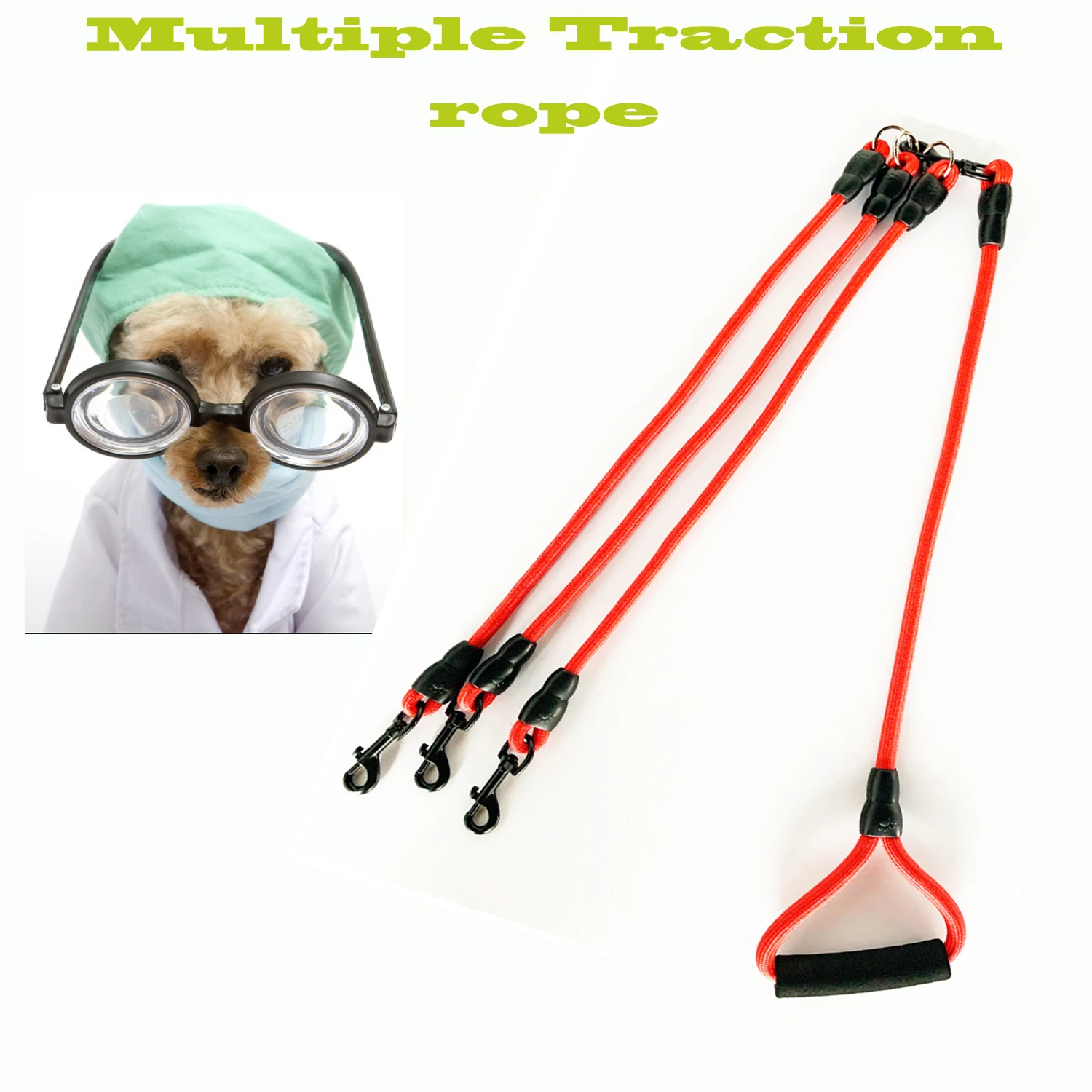 

The dog leashDog chainWalk the dog with both ends of the ropeRemovable one tow two pet tow rope