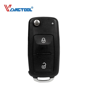 

VDIAGTOOL Flip 2 Buttons Remote Car Key Shell Folding Key Blank Fob Case For VW Original No Logo