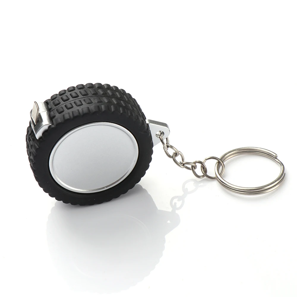 

1Pcs Mini Keychain Pull Ruler Sewing Tool Easy Retractable Tape 1M/3ft Tape Measure for Travel Camping Tire Shape Hand Tool