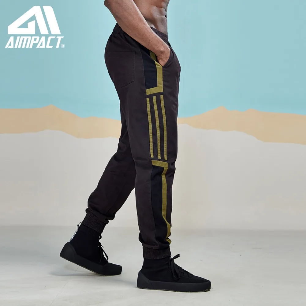 

AIMPACT 2019 New Stripe jogger PantsFor Men Sporting Loose Fit Trousers Streetwear Brand Clothes Street Sweatpants AM5060