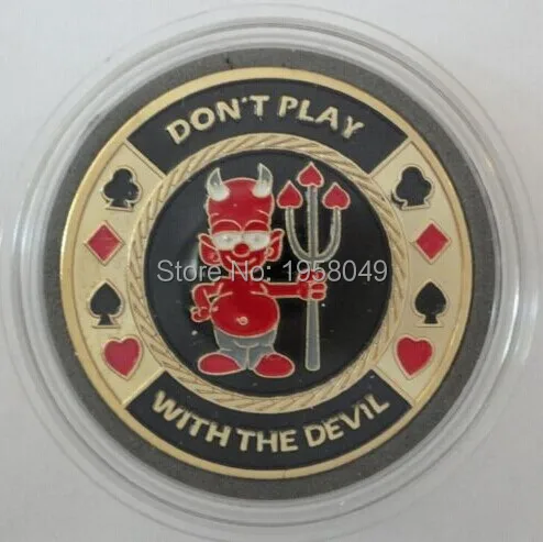 Не играйте с DEVIL Poker Card Guard протектор монета, 1 шт./партия