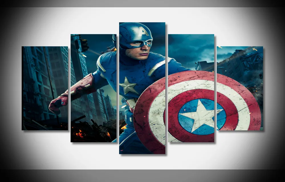 6624 Captain America Poster Avengers Framed Gallery wrap art print home ...