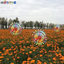 Пачка цветов радуги для тройные колеса ветер Spinner ветряная мельница для сада, двора, улицы Декор-TwFi Nov
