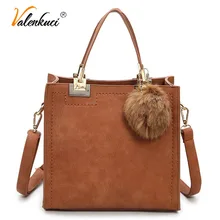 Модная женская кожаная сумка через плечо с подвеской в виде шарика для волос, женские сумки в ретро стиле, брендовые дизайнерские сумки-шопперы для женщин, сумки-мессенджеры