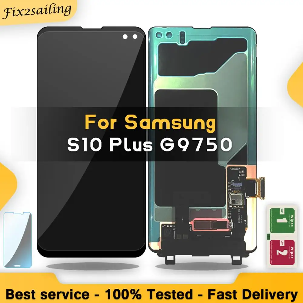 Super AMOLED для Samsung Galaxy S10 Plus G9750 SM ЖК дисплей s9 + сенсорный экран дигитайзер в сборе