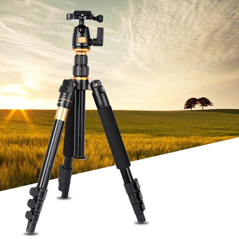 Q555 Pro Tripod Portable Magnesium Aluminium Tripod Monopod Tripod Ball
