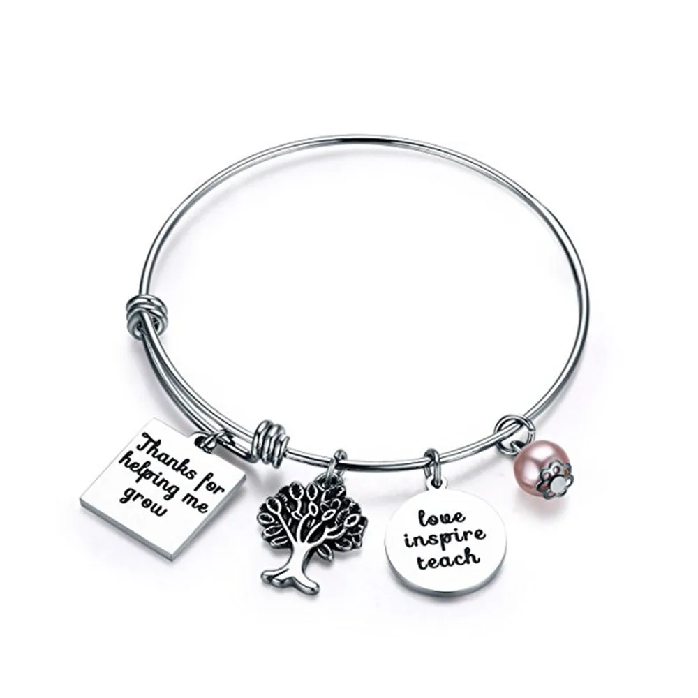 

Teachers day gift bracelet Thanks for helping me grow bracelet present for teacher thanksgiving day gift