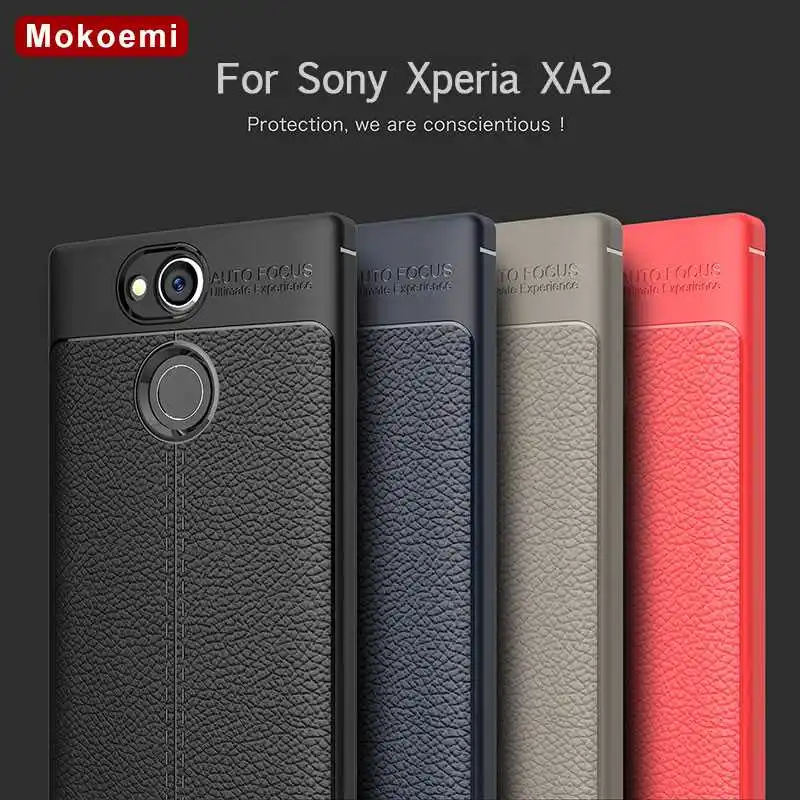 

Mokoemi Fashion Lichee Pattern Shock Proof Soft 5.2"For Sony Xperia XA2 Case For Sony Xperia XA2 Cell Phone Case Cover