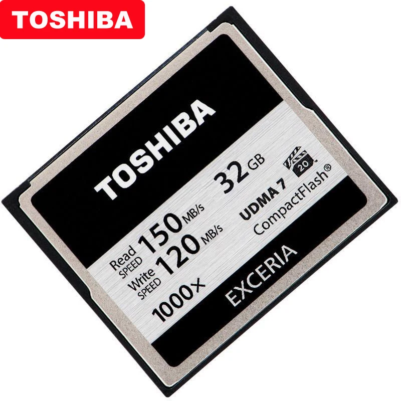 TOSHIBA EXCERIA Compactflash карты памяти 32 Гб узнать Скорость до 150 МБ/с. UDMA7 1000X для cf-карт для спортивной экшен-камеры 4 K и записи видео в формате Full HD