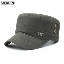SILOQIN, регулируемый размер, хлопок, армейские военные шапки, для взрослых, мужские, плоская кепка s, новинка, летняя, сетка, дышащая, модная, Панама