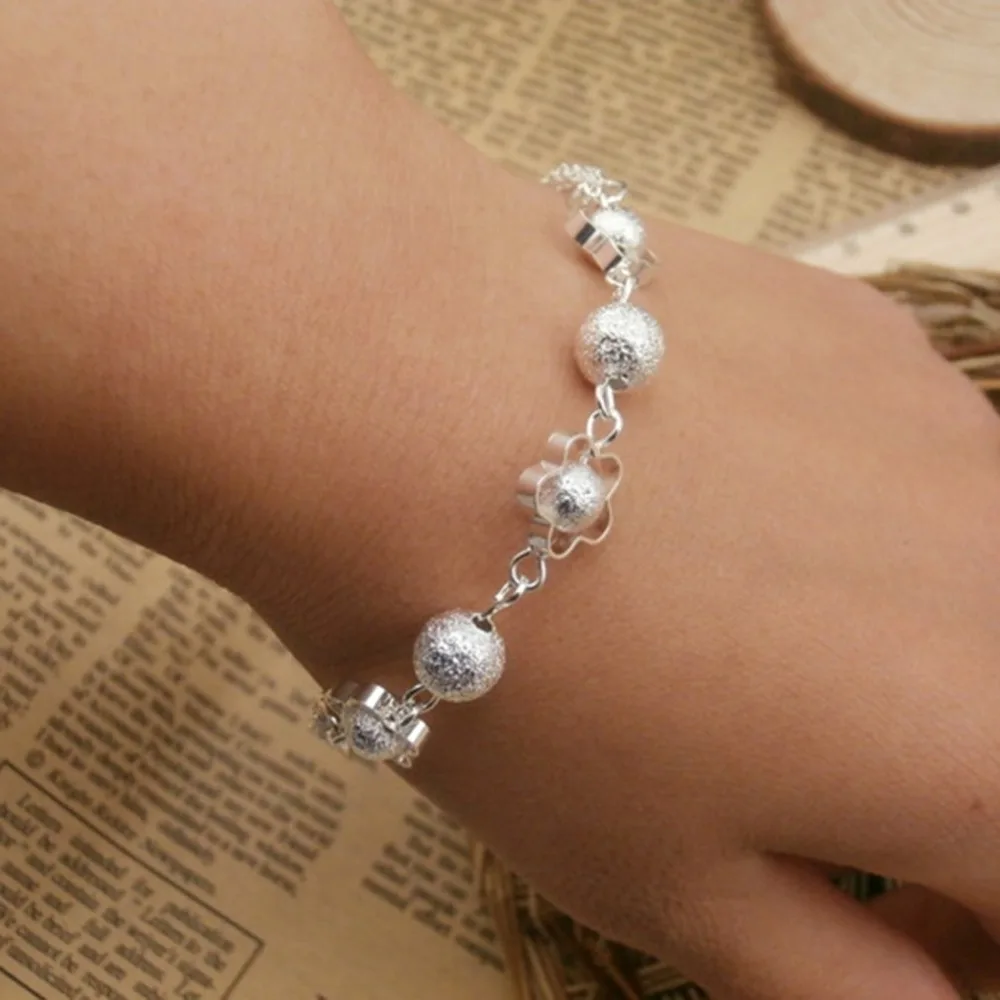 Jewelry-pentagram-apple-ball-shape-wholesale-tassel-plating-thick-silver-bracelet-Fashion-simple-and-generous (1)