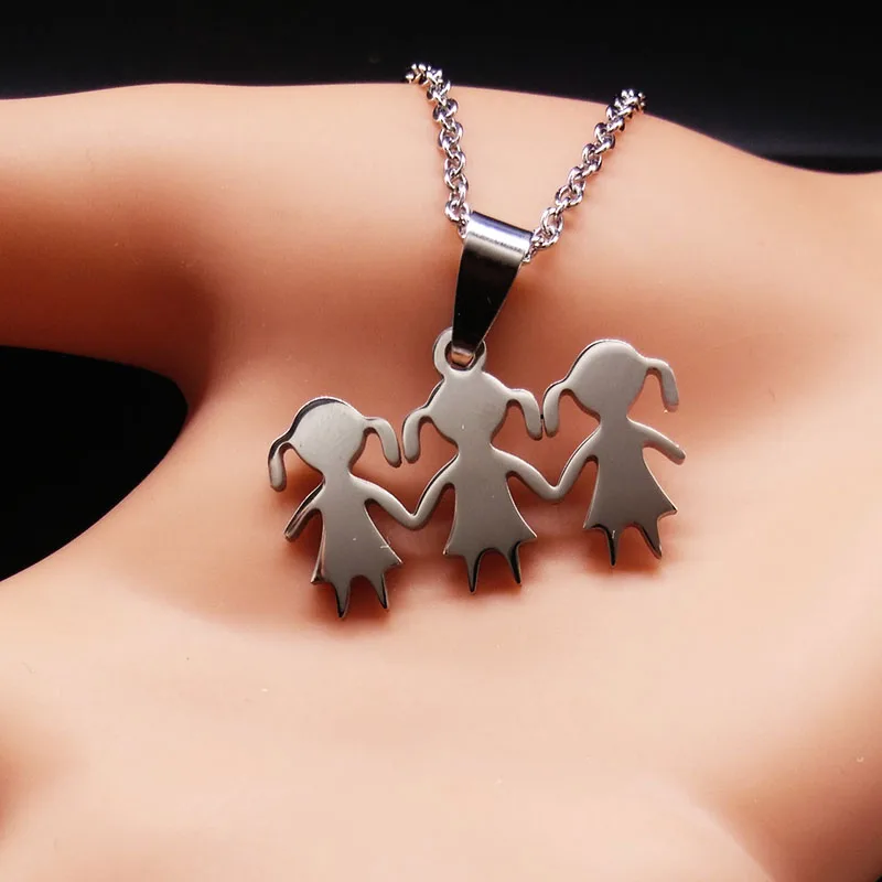 HIJONES Donne Acciaio Inox Pendente Collana Medaglione Cuore