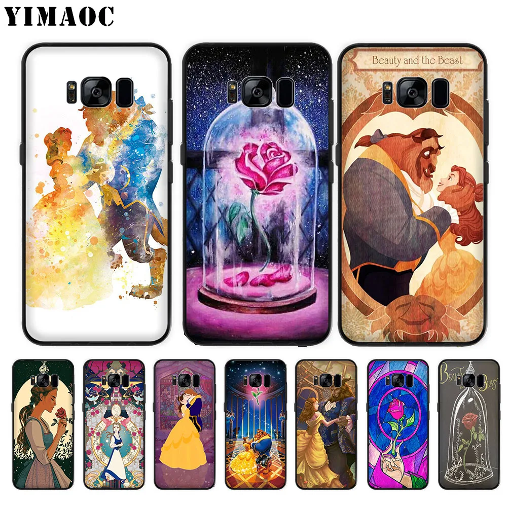 

YIMAOC Beauty Beast Rose Princess Soft Case for Samsung Galaxy S10 Plus S10e S6 S7 Edge S8 S9 Plus J6 M10 M20 M30
