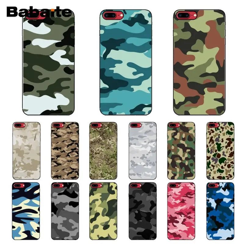 

Babaite Camouflage Custom Photo Soft Phone Case for iPhone 6S 6plus 7 7plus 8 8Plus X Xs MAX 5 5S XR