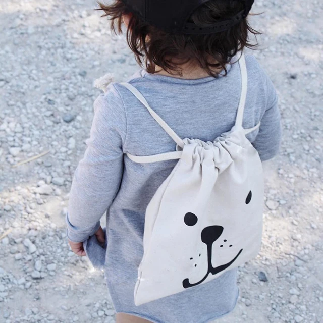 

Baby Cute Canvas Plush Backpacks Toys Bags Bear Style Kids Pocket Children Bags 23*27CM