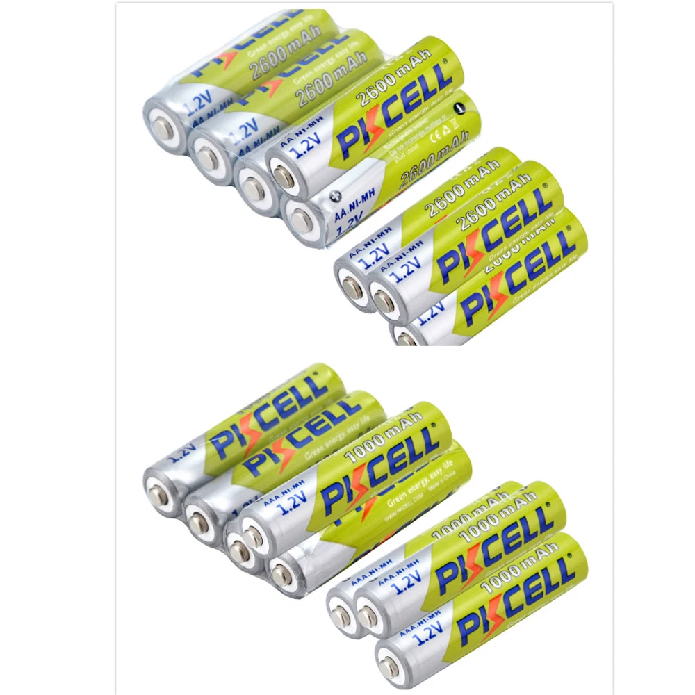 16pcs/lot 3A Ni-MH AAA Batteries 8pcs 1000mAh 1.2V &amp 8 pcs AA 2600MAH aa Rechargeable Battery For Camera Flashlight Toy | Электроника