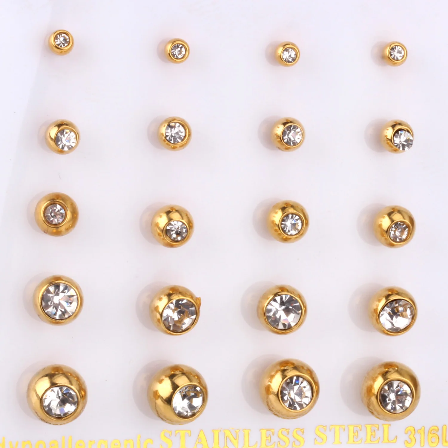 LUXUKISSKIDS 10pairs 3 7mm AAA Crystal Kids Earings Fashion Jewelry