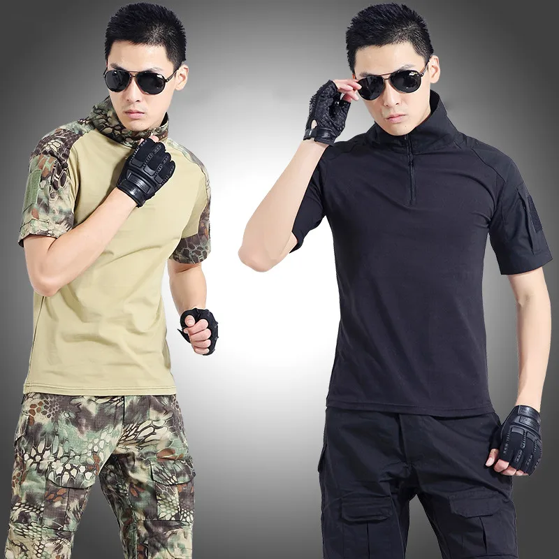Мужчины маскировочный костюм устанавливает армия военная форма боевой куртка брюки CS тактический на открытом воздухе Обучение отдых спортивные комплекты