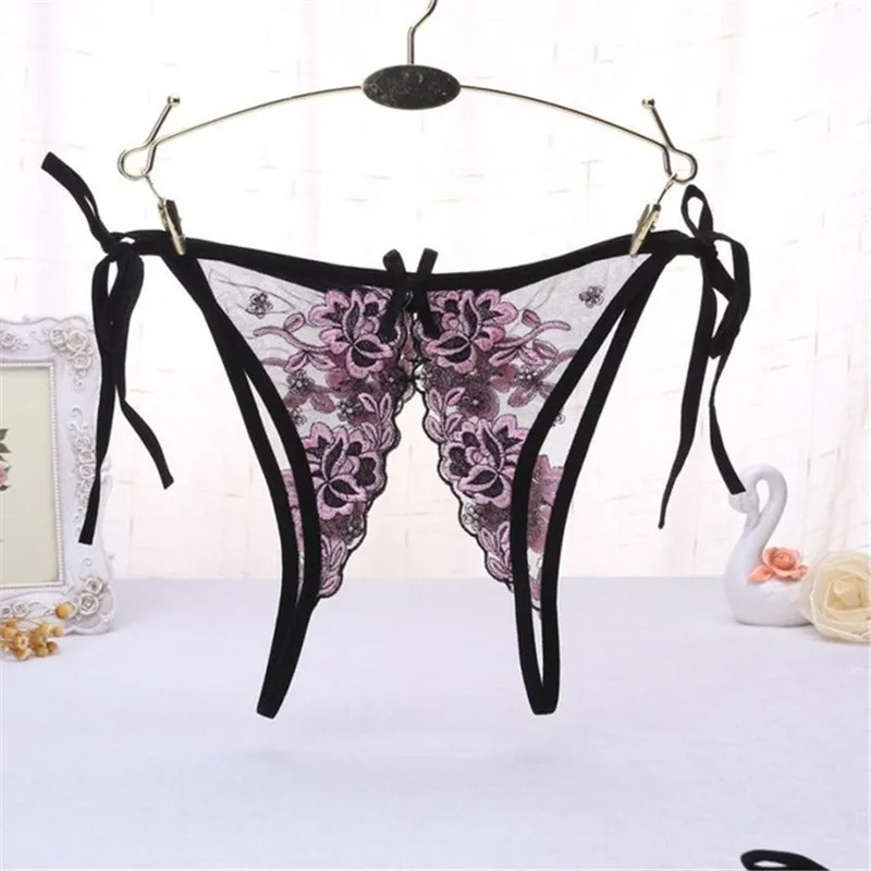 Lace Sexy Lingerie hot Women Sexy Crotchless Transparent Panties Low Waist Thongs And G Strings Open Crotch Ladies Sex Underwear (4)