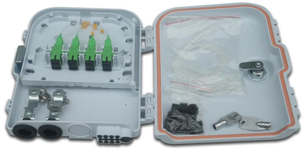 

FTTH 8 cores fiber Termination Box 8 port 8 channel Splitter Box indoor outdoor fiber Optical Splitter Box FTB ABS